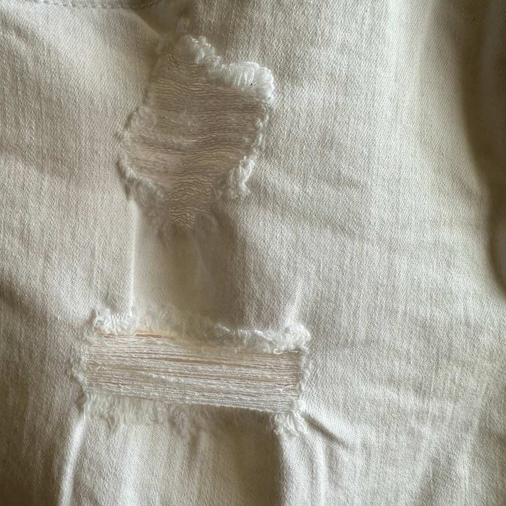 Sneak Peek White Denim Shorts Distressed Raw Hem Casual Summer Trendy Small NWOT - Picture 4 of 8
